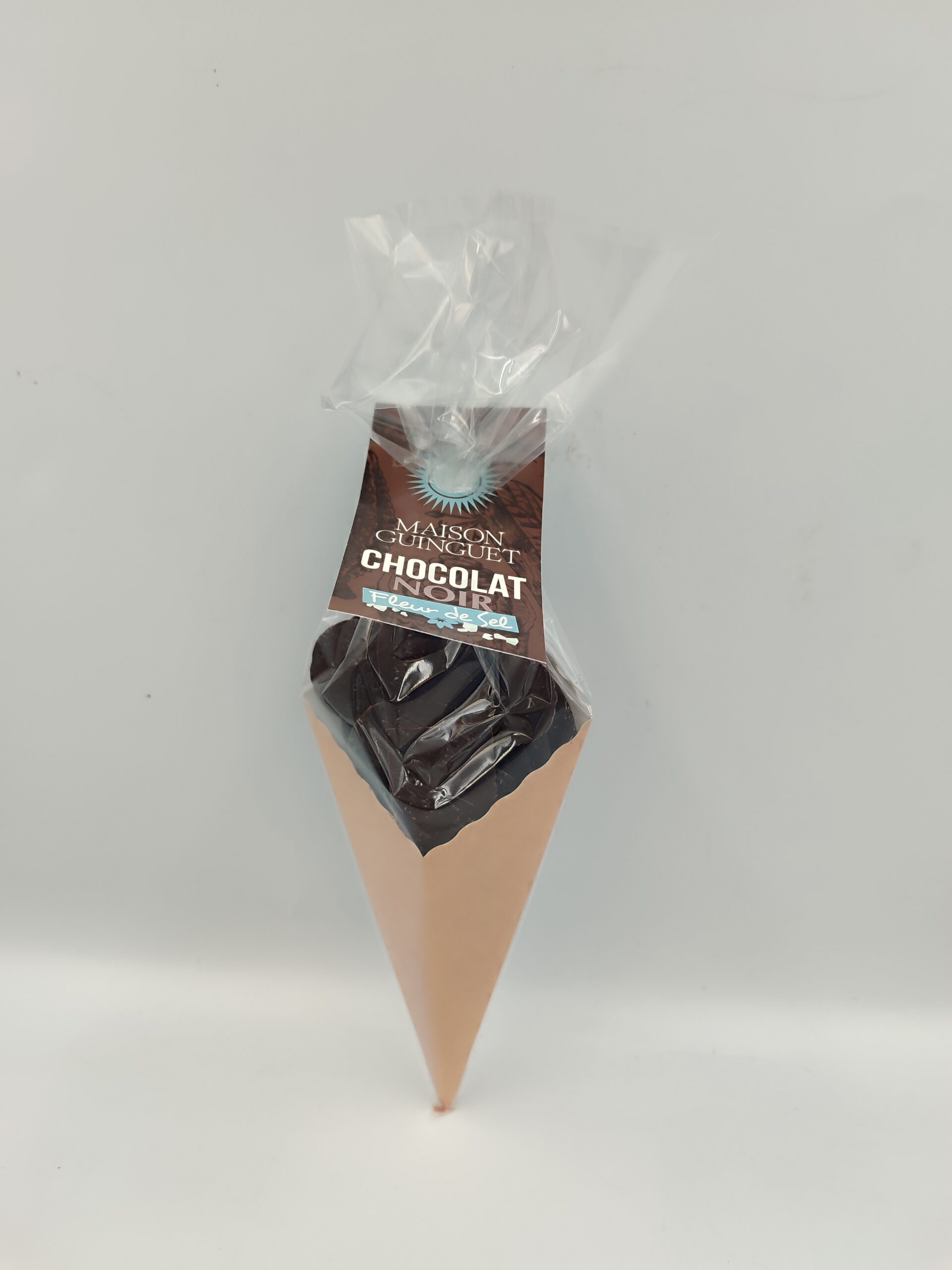 cornet de chocolat noir fleur de sel